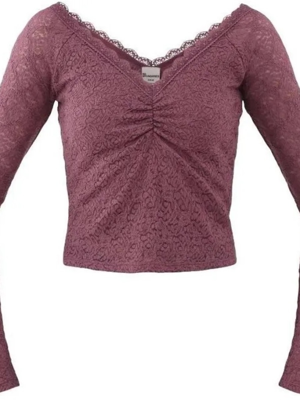 Lace V-Neck Long Sleeve crop top